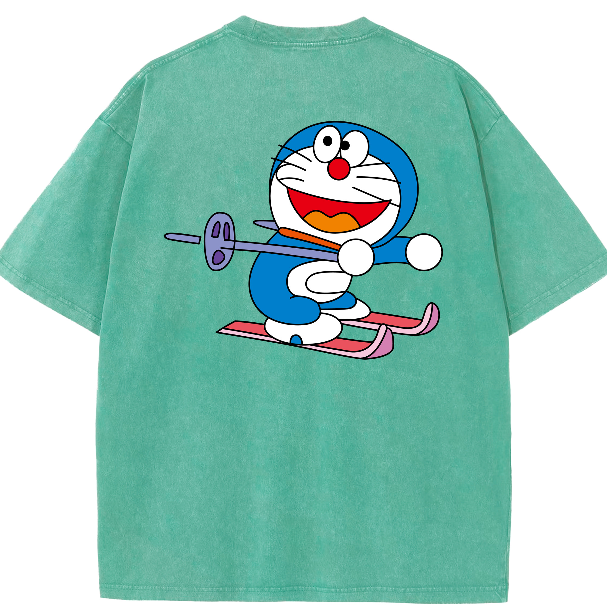 （画像用） ドラえもん Doraemon 綿100% ヴィンテージ風 半袖Tシャツ（背面プリント）